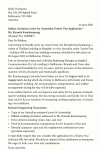 Invitation Letter for Tourist Visa